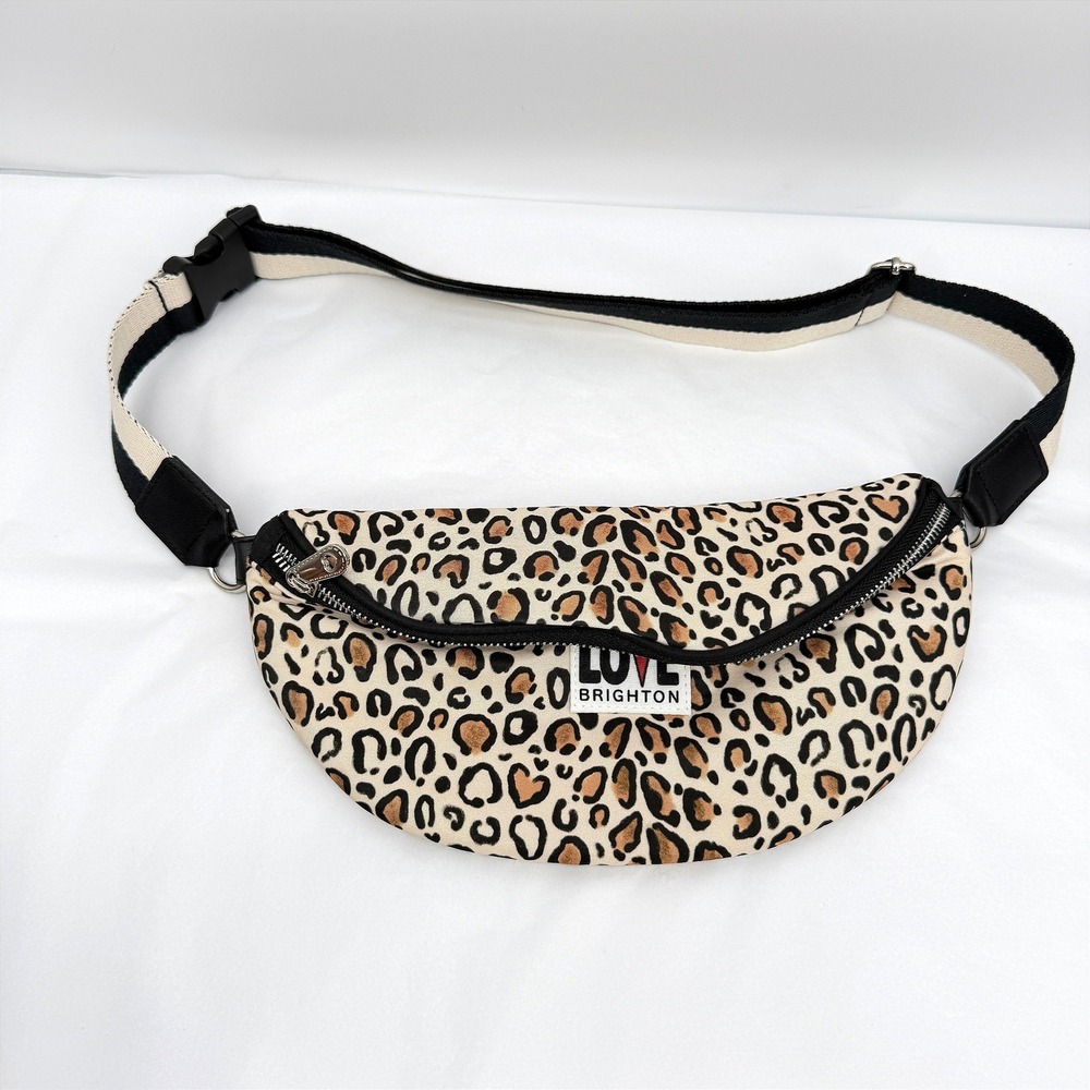 Brighton Love Belt Bag Leopard Animal Print Canvas Fanny Pack Hip Pouch‎